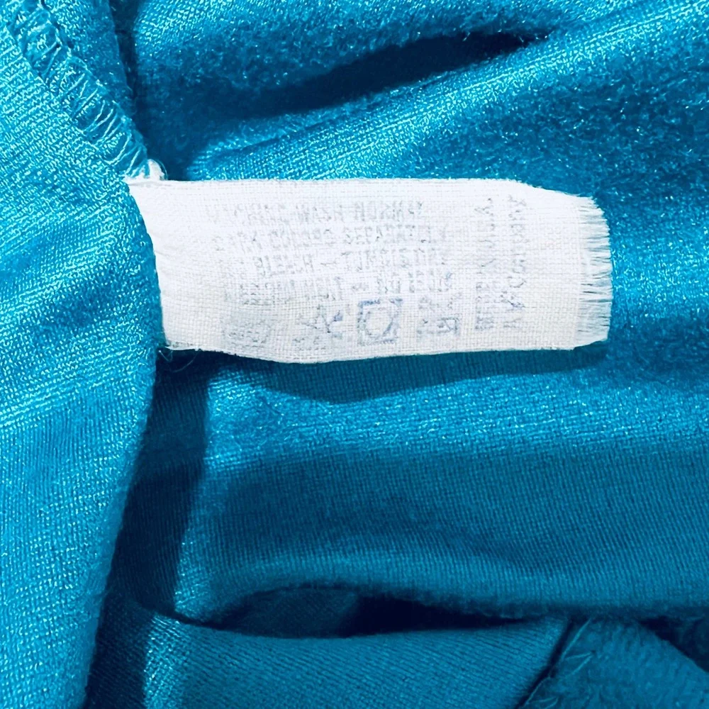 Vintage Vanity Fair Robe Size L Blue Snap Front Pockets Housecoat USA Made 80s